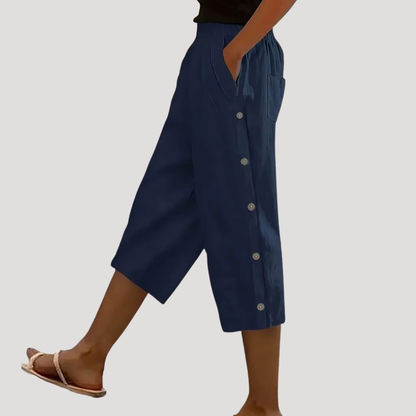 Women’s Casual Cropped Wide Leg Trousers