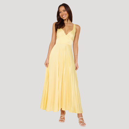 Backless Pleated Maxi Summer Dress