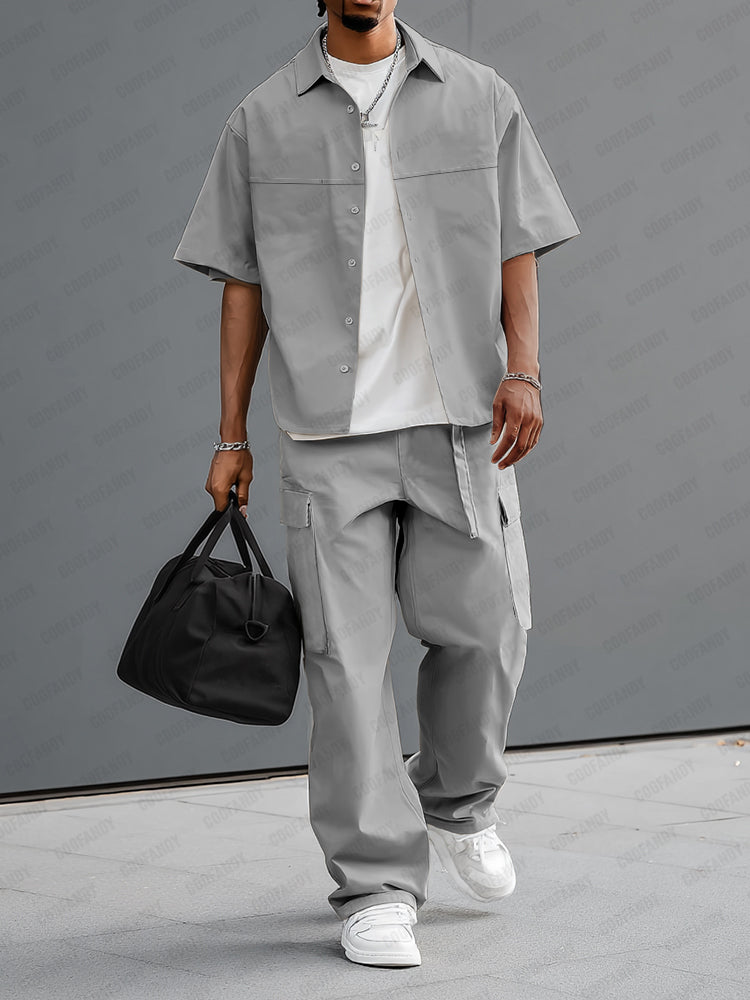 100% Cotton Cargo Style Shirt Set