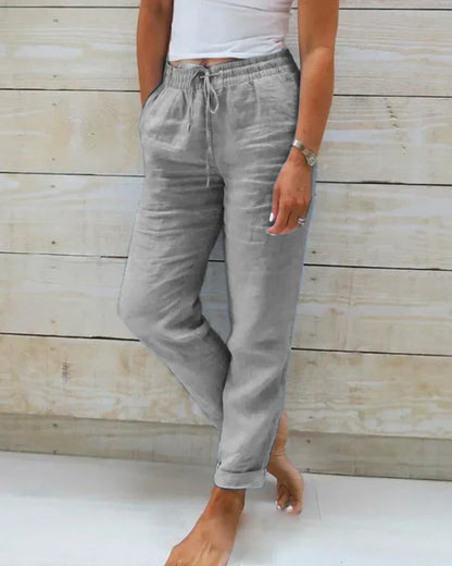 Hortensia – Stretch Cotton and Linen Trousers