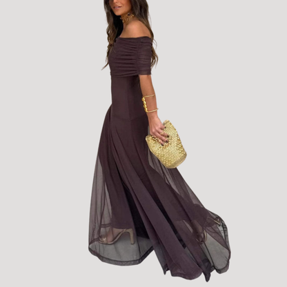 Women’s Elegant Off Shoulder Evening Maxi Dress