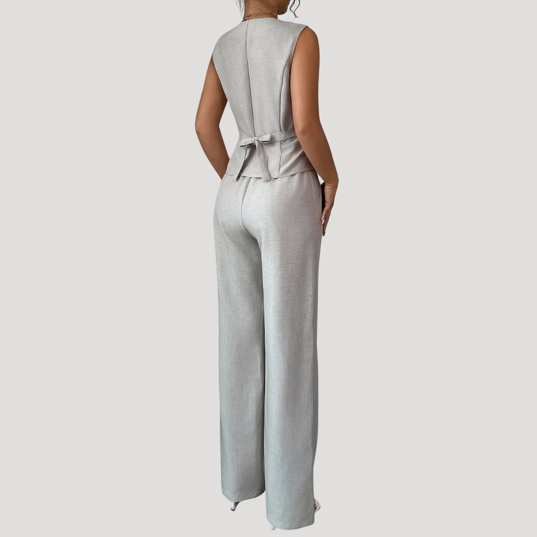 Women’s Elegant Tailored Waistcoat Trouser Co Ord Set