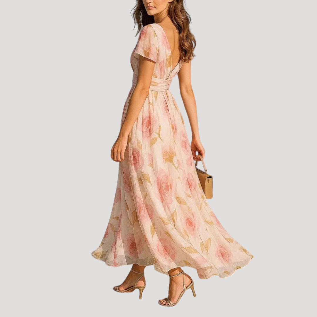 Women’s Elegant Floral Maxi Dress for Wedding Guests