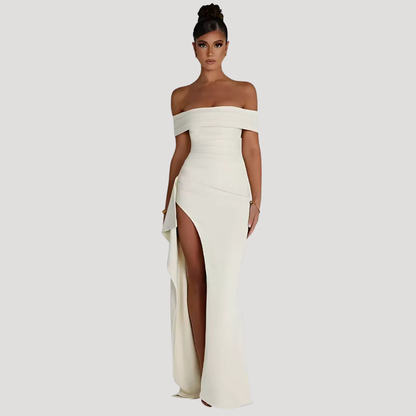 Elegant Off Shoulder Maxi Dress for Evening Events