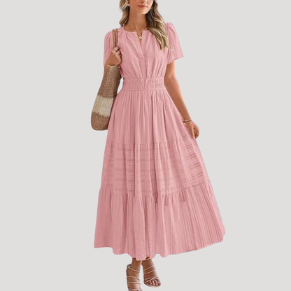 Timeless Tiered Maxi Dress with Short Sleeves