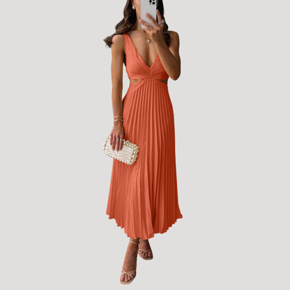 Pleated Midi Summer Party Dress