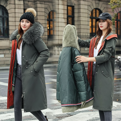 Fionna – Women's Winter Jacket with Hood and Soft Faux Fur Collar