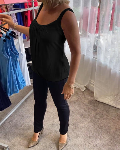 Vangie | Elegant Pleated Top