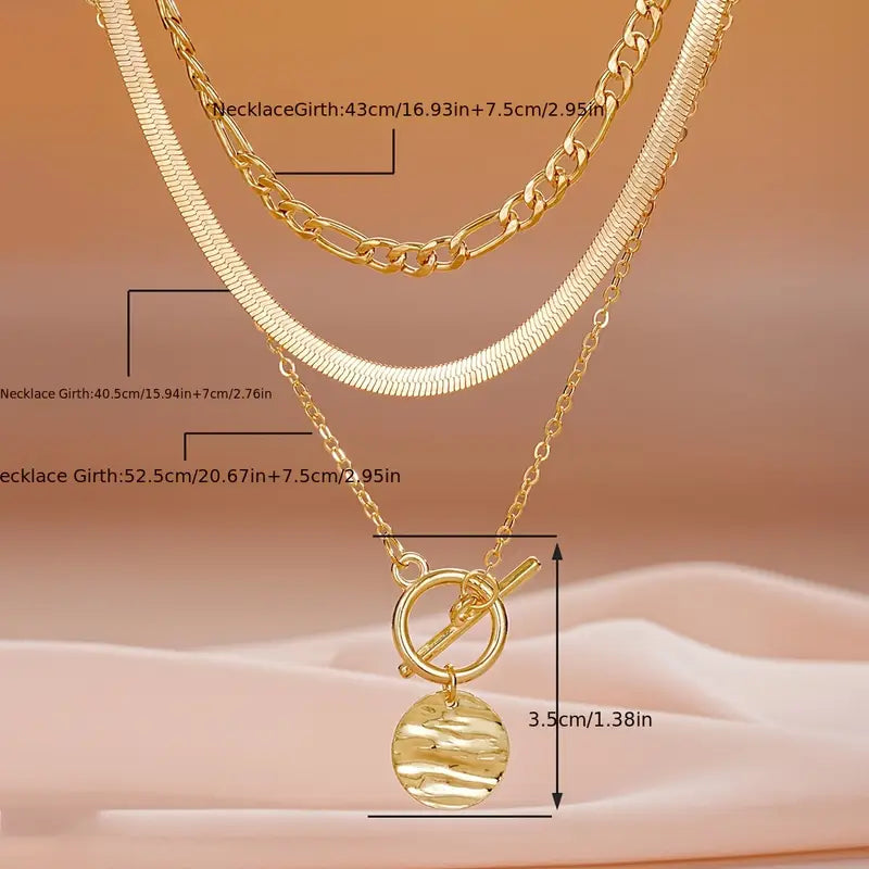 Savira Textured Corner Layered Necklace