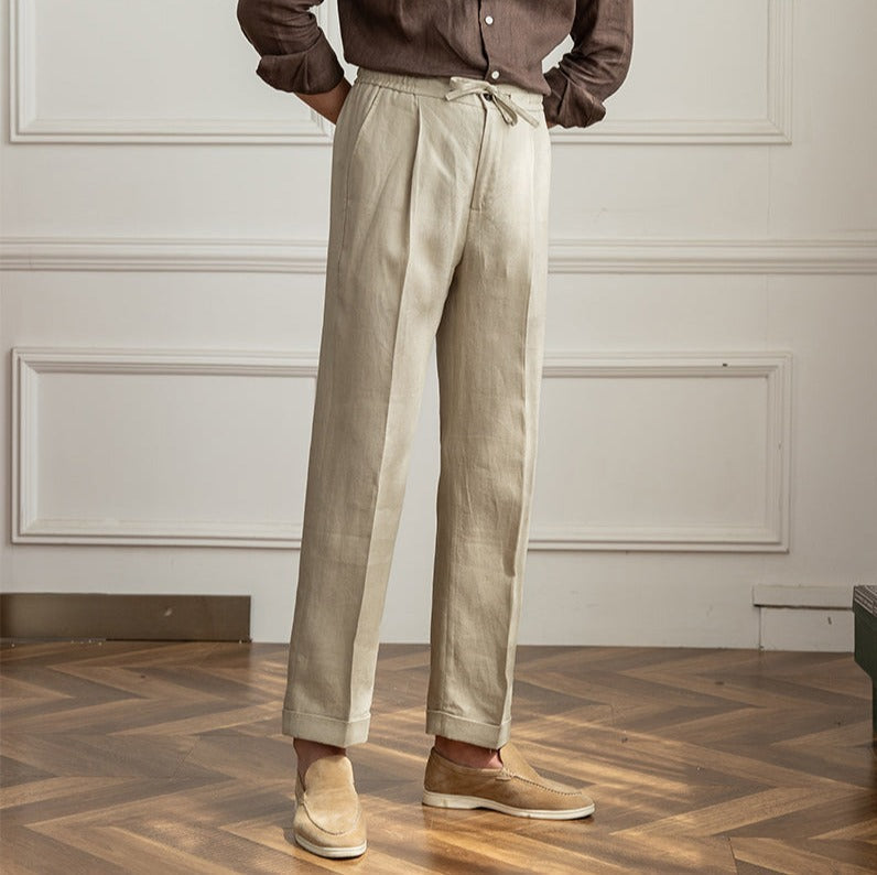 Ibiza Linen Trousers with Drawstring