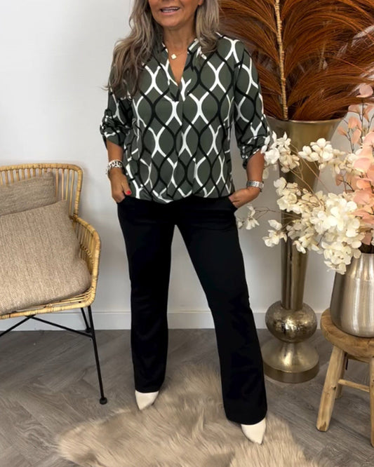 Renee | Elegant Geometric Blouse