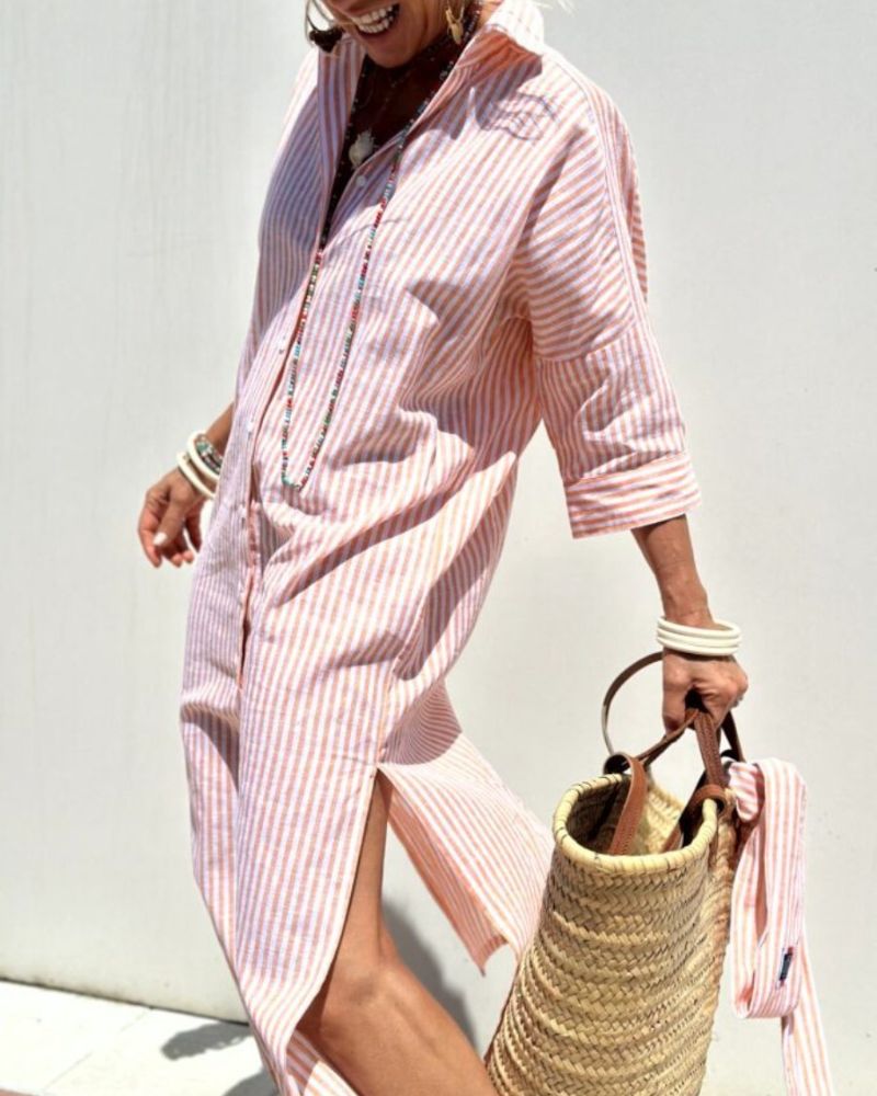 Clément™ | Classic Striped Shirt Dress