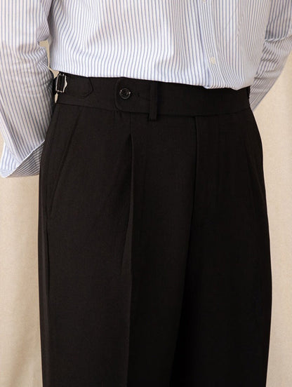 Pleated Straight Trousers Pompei