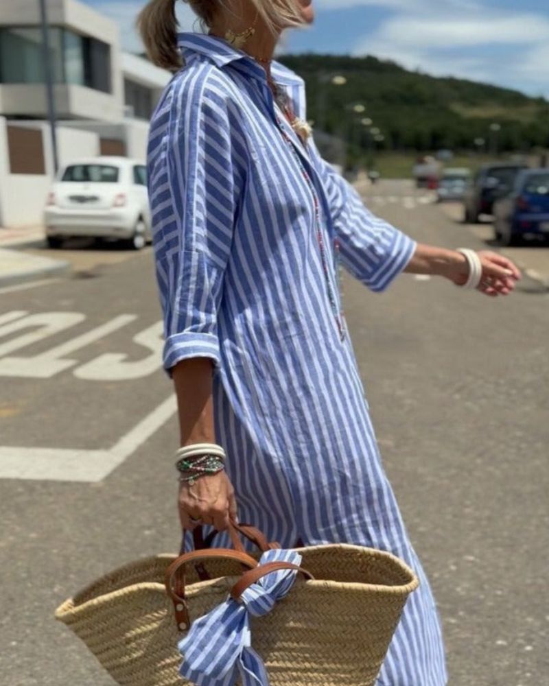 Clément™ | Classic Striped Shirt Dress