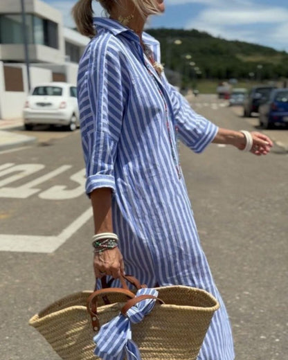 Clément™ | Classic Striped Shirt Dress