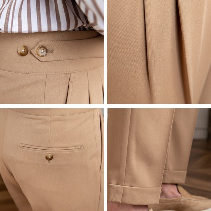 Moneglia Straight Cut Pleated Trousers
