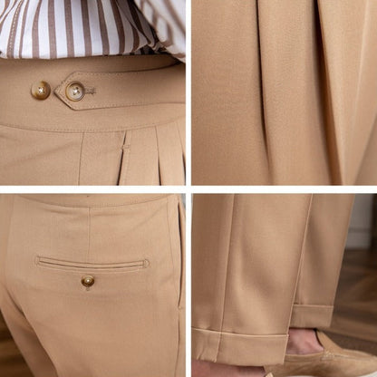 Moneglia Straight Cut Pleated Trousers