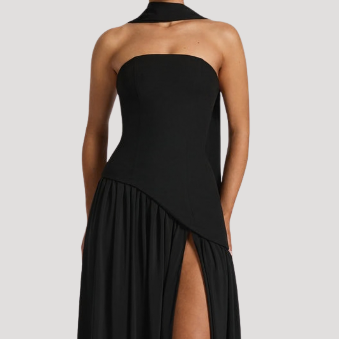 Elegant Strapless Pleated Maxi Dress for Prom and Evening Events