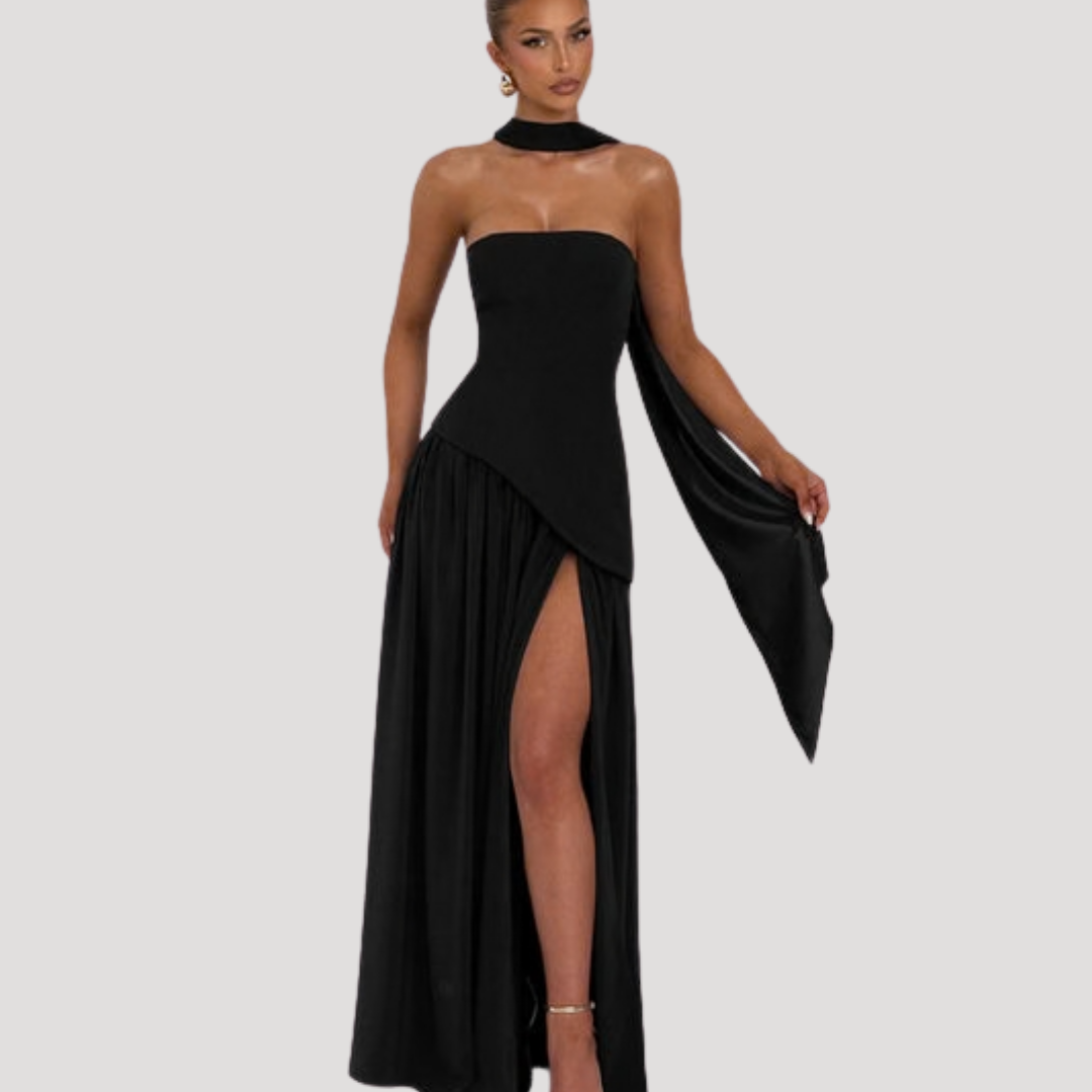 Elegant Strapless Pleated Maxi Dress for Prom and Evening Events
