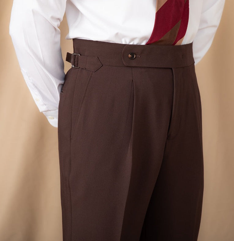 Straight Trousers with Single Pleats Perugia Ufficio