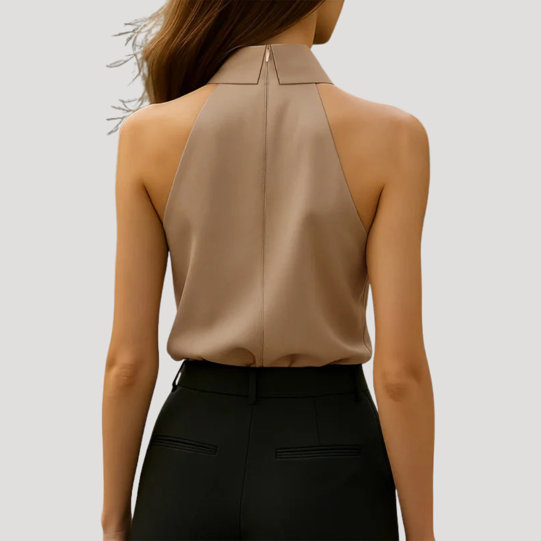 Women’s Elegant Halter Neck Tie Blouse