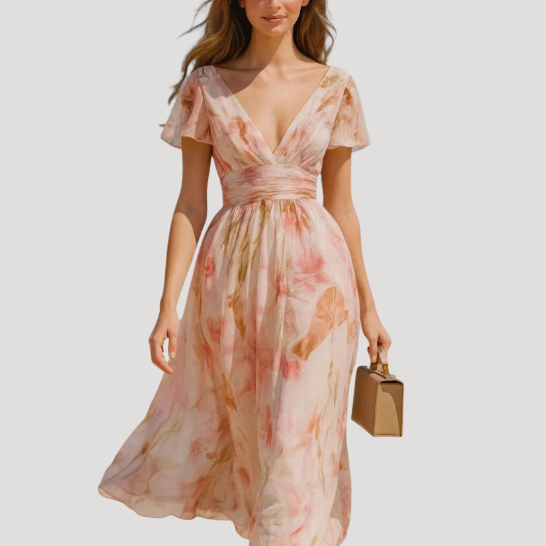 Women’s Elegant Floral Maxi Dress for Wedding Guests