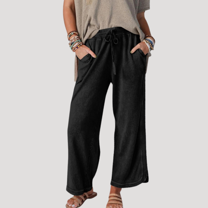 Women’s Relaxed Drawstring Wide-Leg Trousers