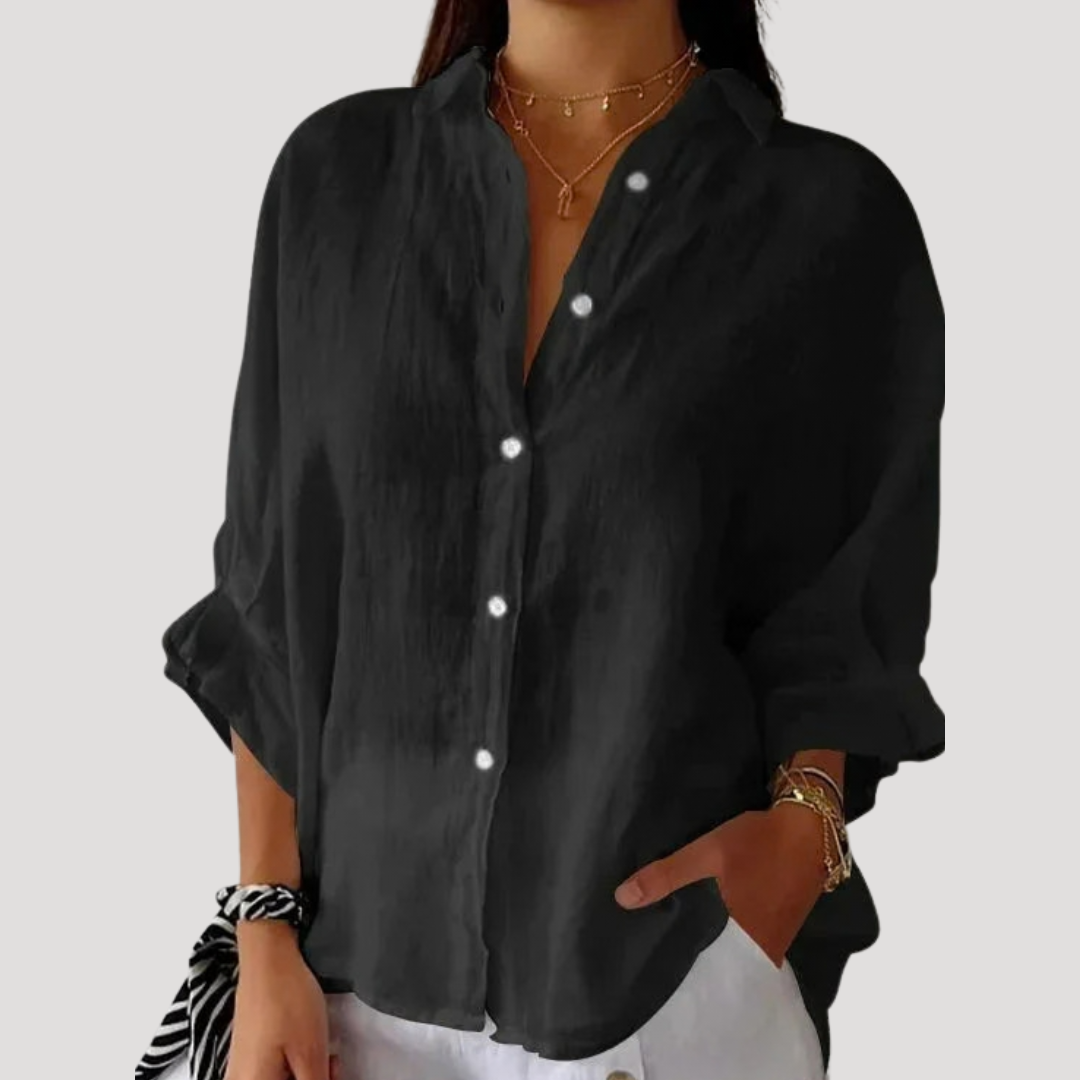 Women’s Button Down Shirt – Lightweight Long Sleeve Summer Top