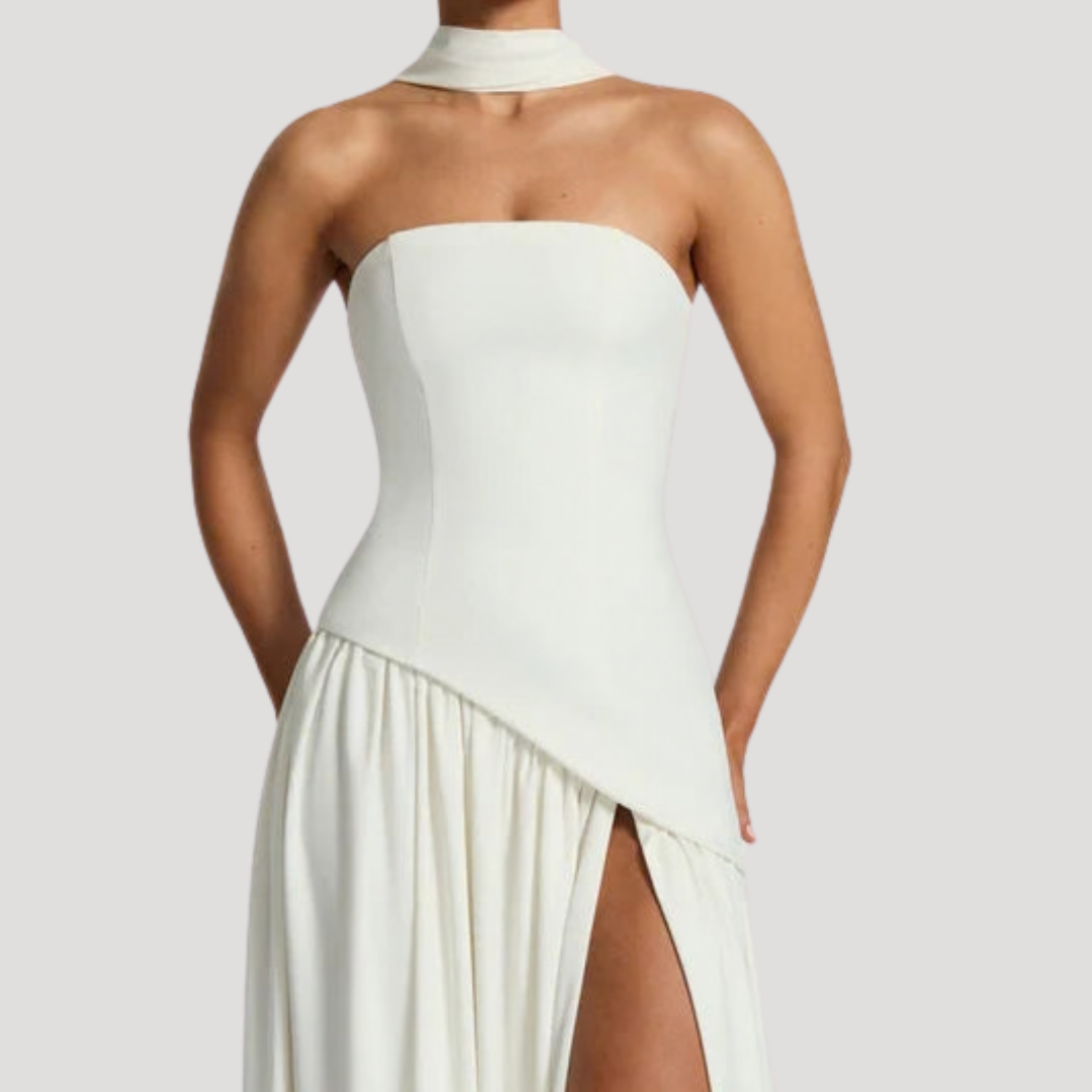 Elegant Strapless Pleated Maxi Dress for Prom and Evening Events