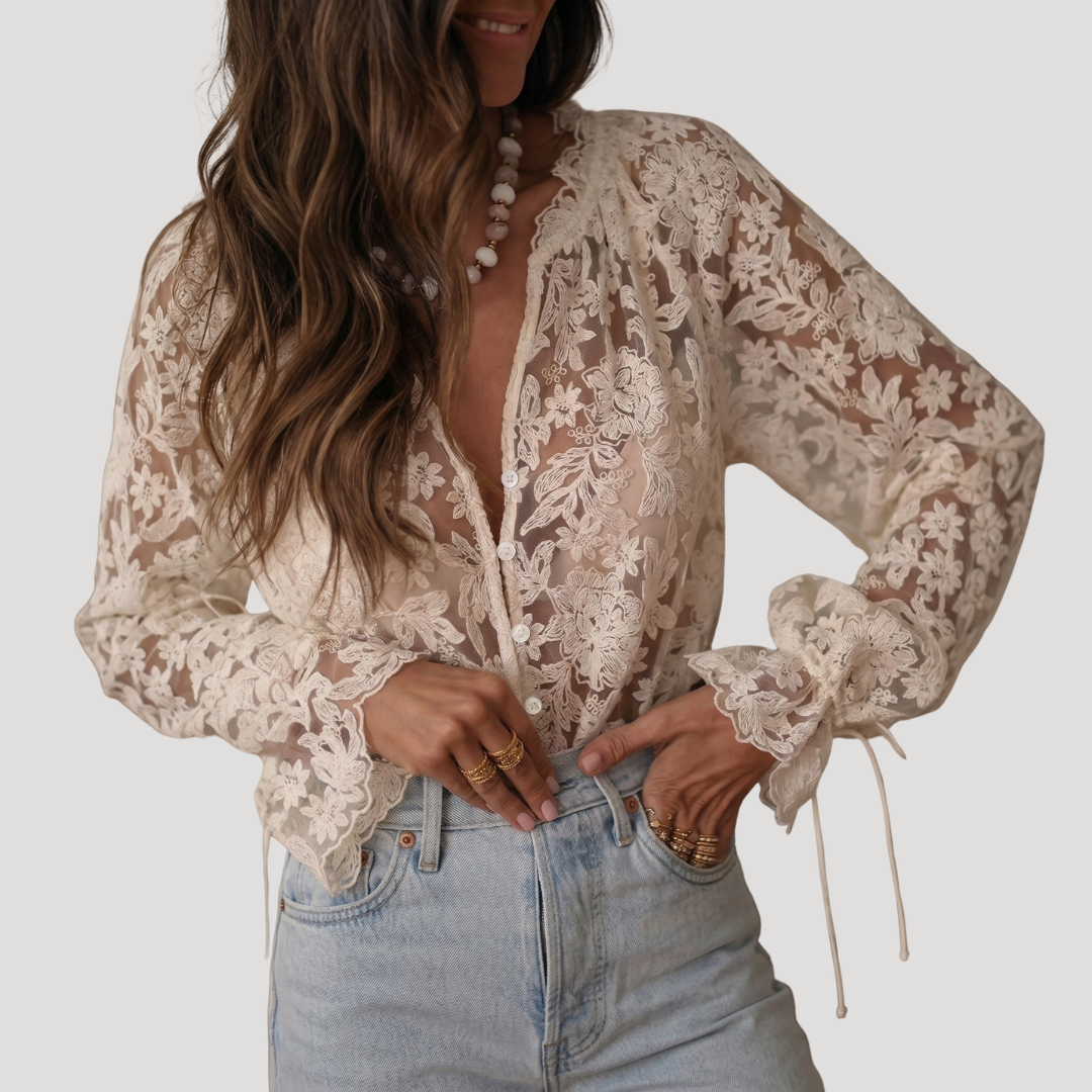 Women’s Elegant Lace Long Sleeve Blouse