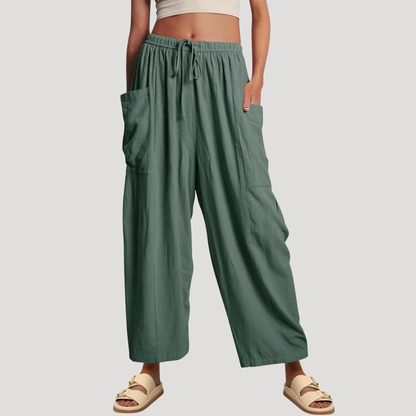 Women’s Easy Wear Wide Leg Drawstring Trousers