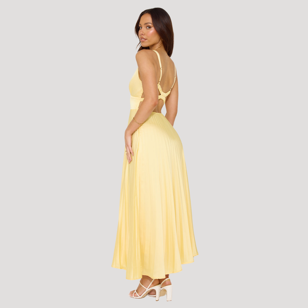 Backless Pleated Maxi Summer Dress
