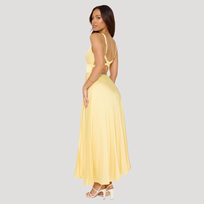 Backless Pleated Maxi Summer Dress