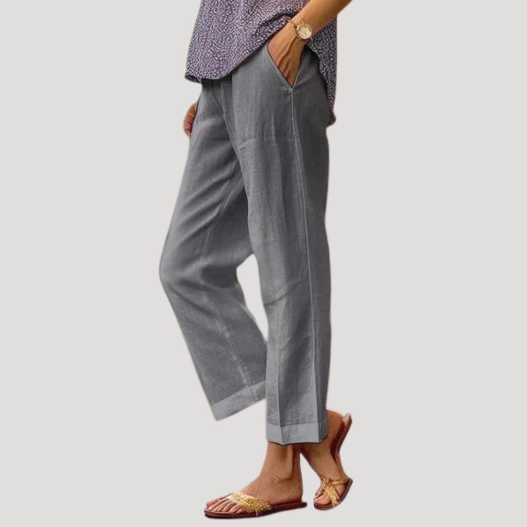 Women Linen Wide-Leg Summer Trousers
