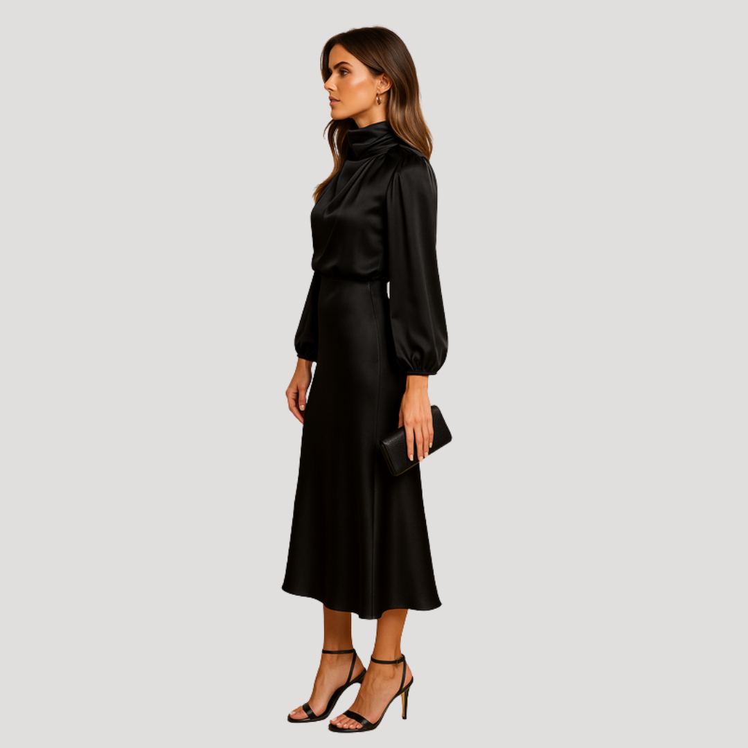 Women’s Elegant Occasion Long Sleeve Midi Dress