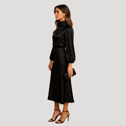 Women’s Elegant Occasion Long Sleeve Midi Dress