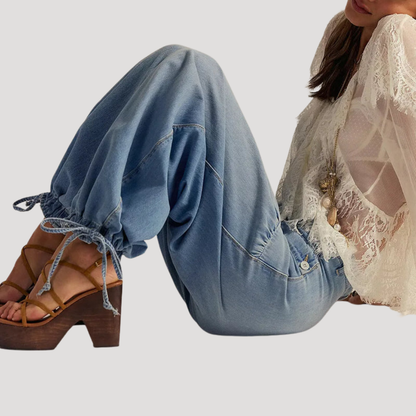 Women’s Baggy Tapered Cuffed Jeans