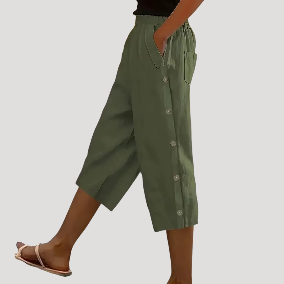 Women’s Casual Cropped Wide Leg Trousers