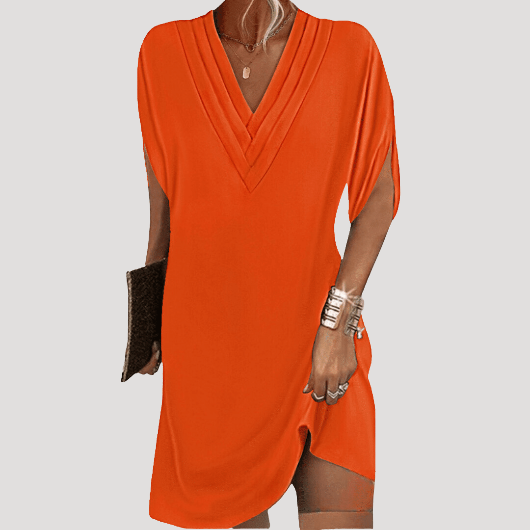 Casual Mini Dress with V-Neck for Evenings and Outings