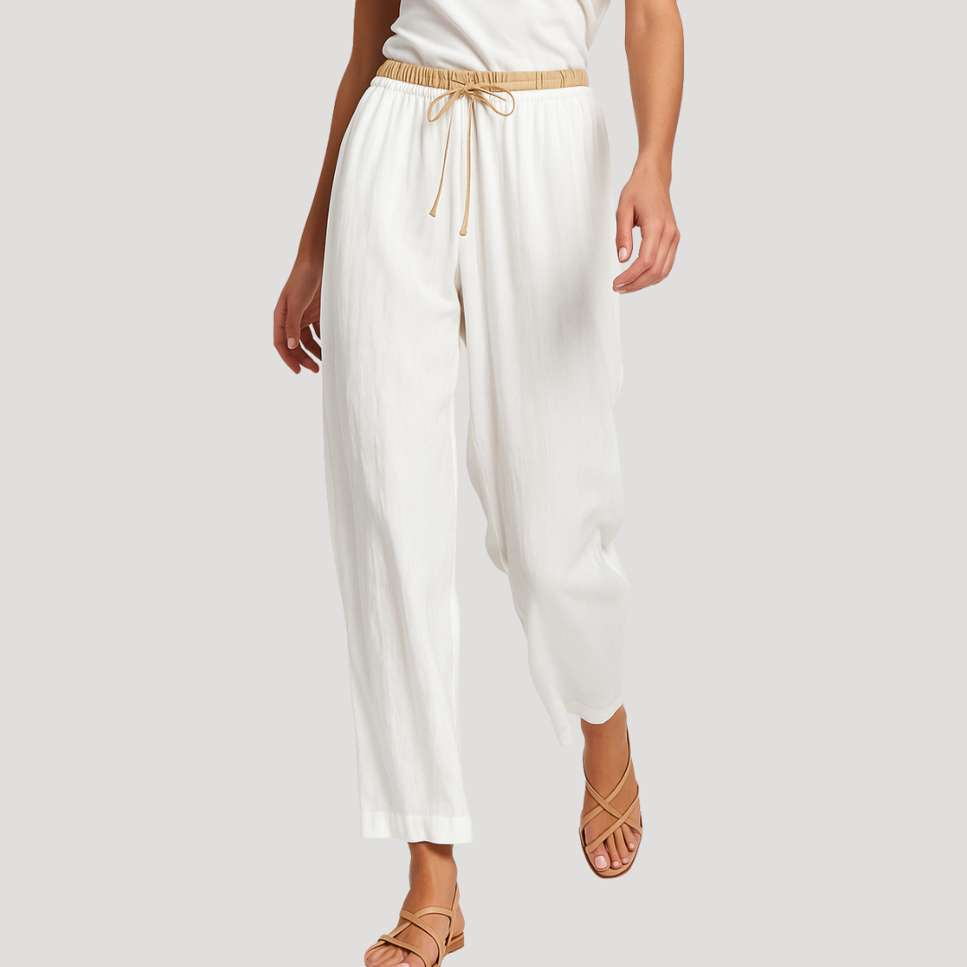 Women’s Linen Wide Leg Drawstring Trousers