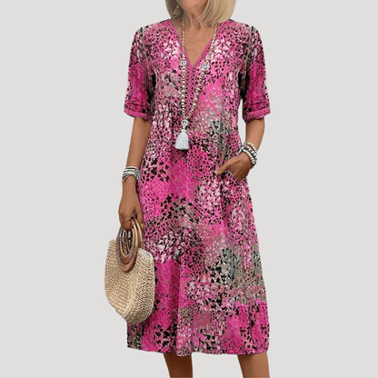 Floral Midi Beach Dress with Relaxed Summer Fit