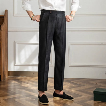 Pleated Linen Trousers Monte Carlo