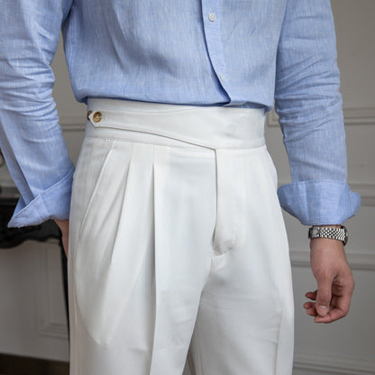 Moneglia Straight Cut Pleated Trousers