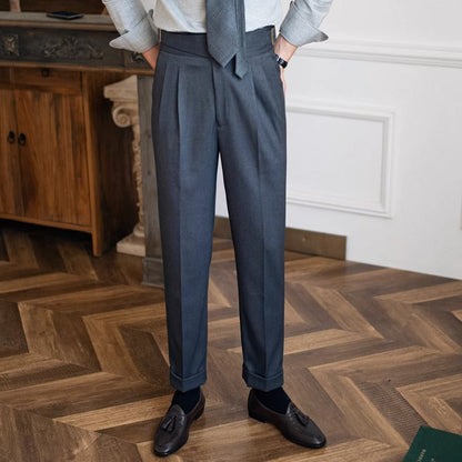 Gurkha Pleated Straight Trousers Cipressa