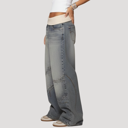 Women’s Baggy Wide Leg Denim Trousers