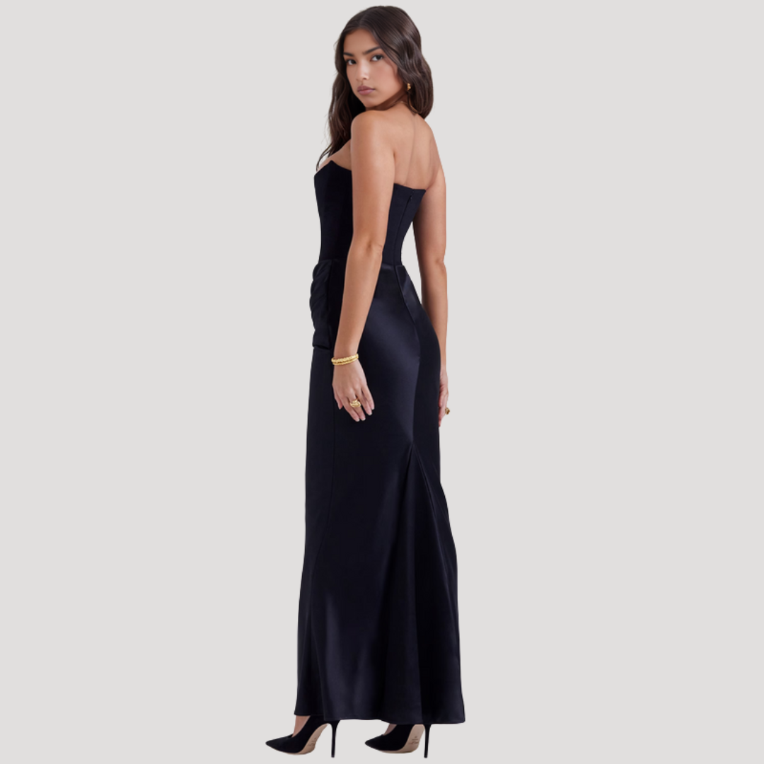 Women’s Elegant Strapless Evening Maxi Dress