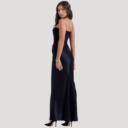 Women’s Elegant Strapless Evening Maxi Dress