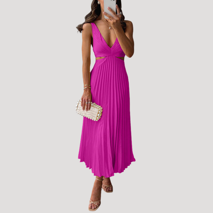 Pleated Midi Summer Party Dress