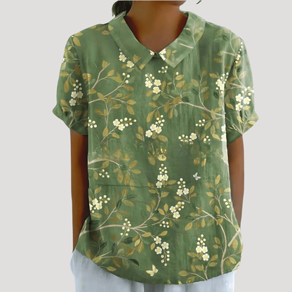 Women's  Elegant Floral Collar Blouse