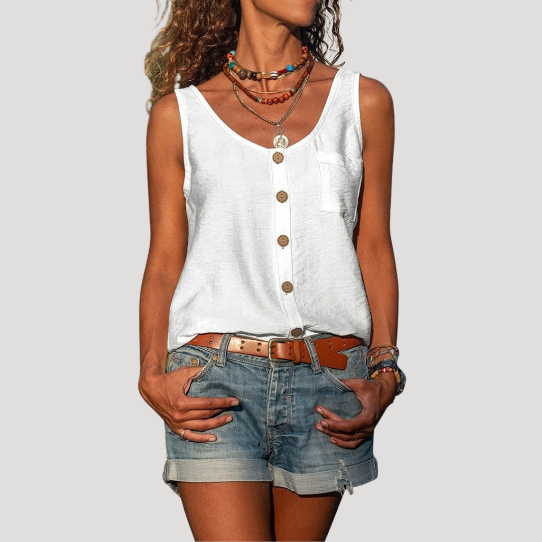 Women’s Effortless Button Front Tank Top